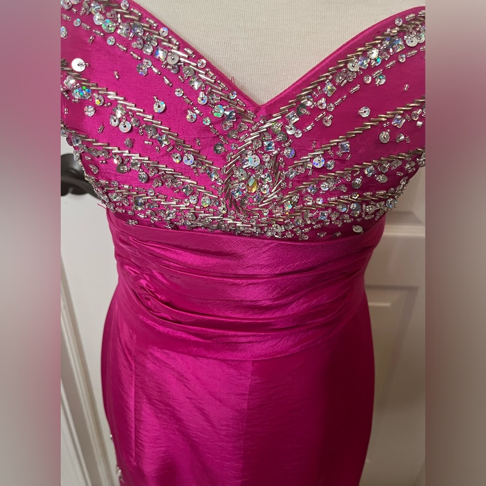 Hot Pink fuchsia Mori Lee by  Madeline Gardner